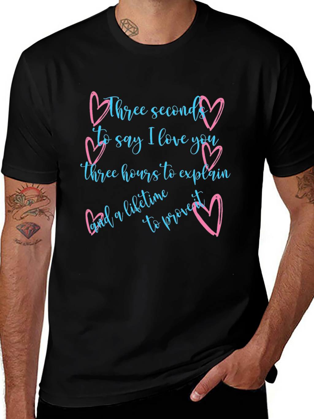 Love Quote Graphic Tee - Three Seconds Lifetime