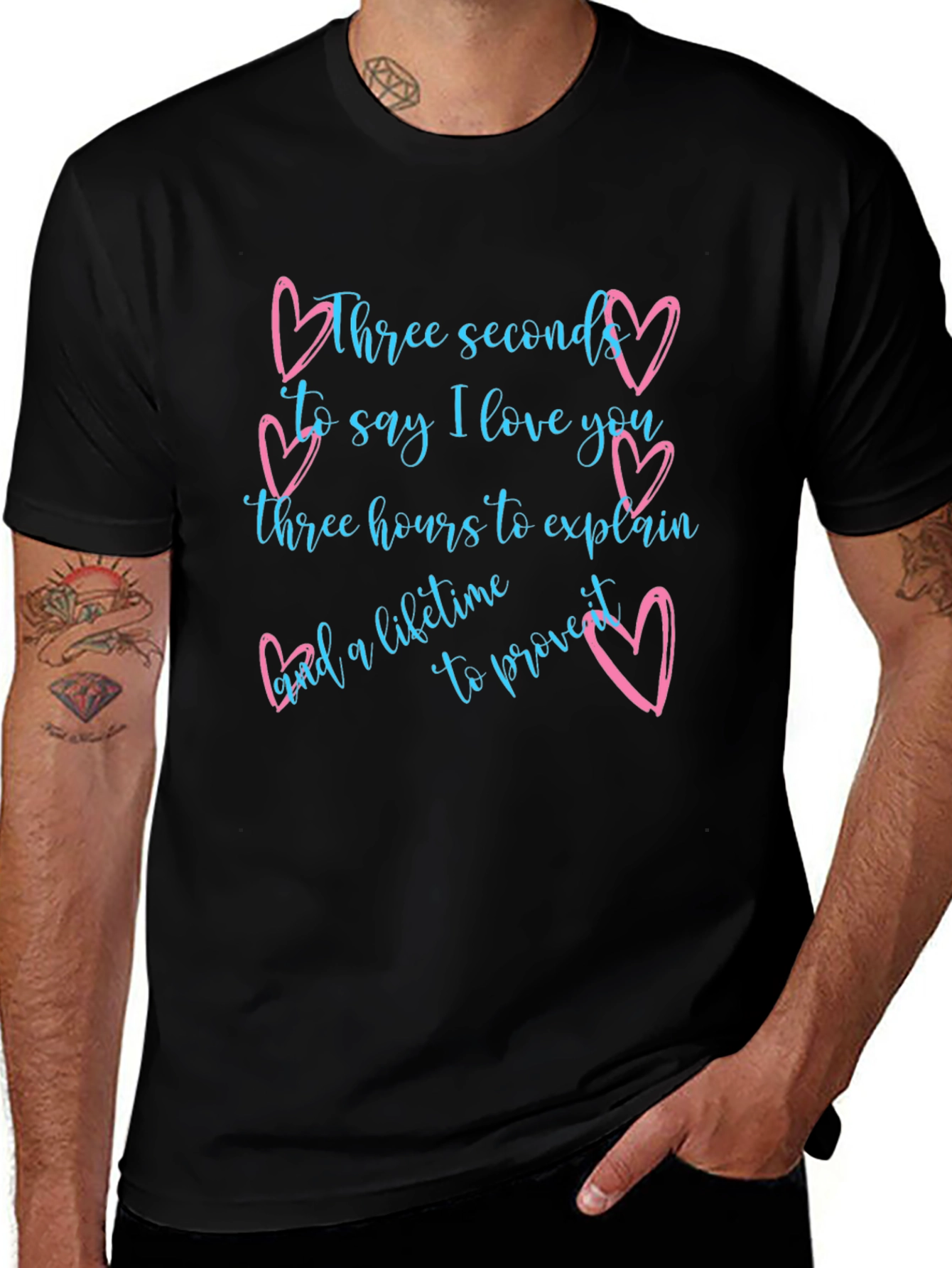 Love Quote Graphic Tee - Three Seconds Lifetime