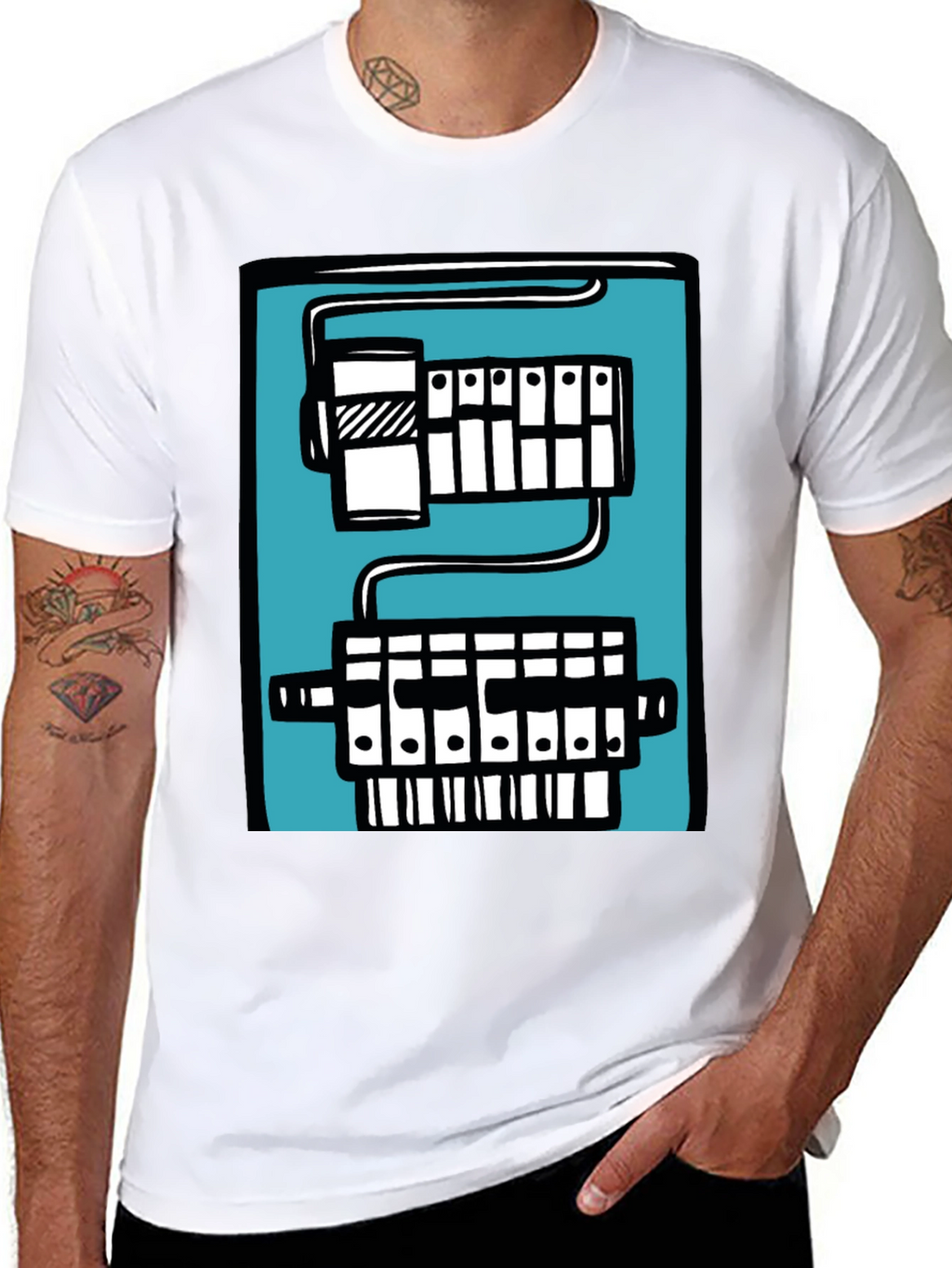 Circuit Board Graphic Tee - Black