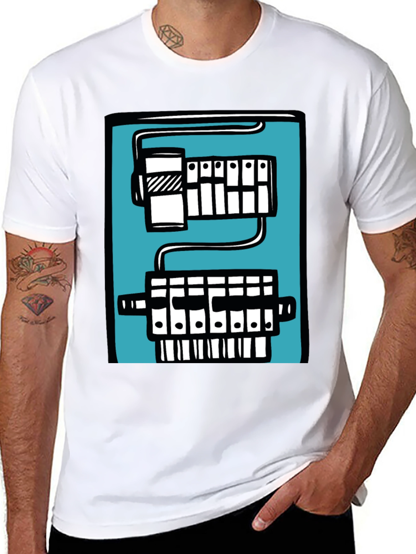 Circuit Board Graphic Tee - Black