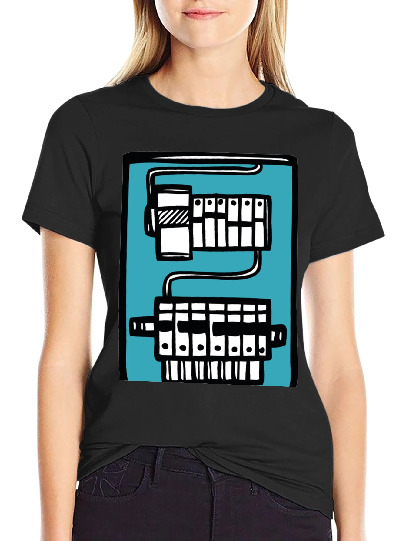 Circuit Board Graphic Tee - Black