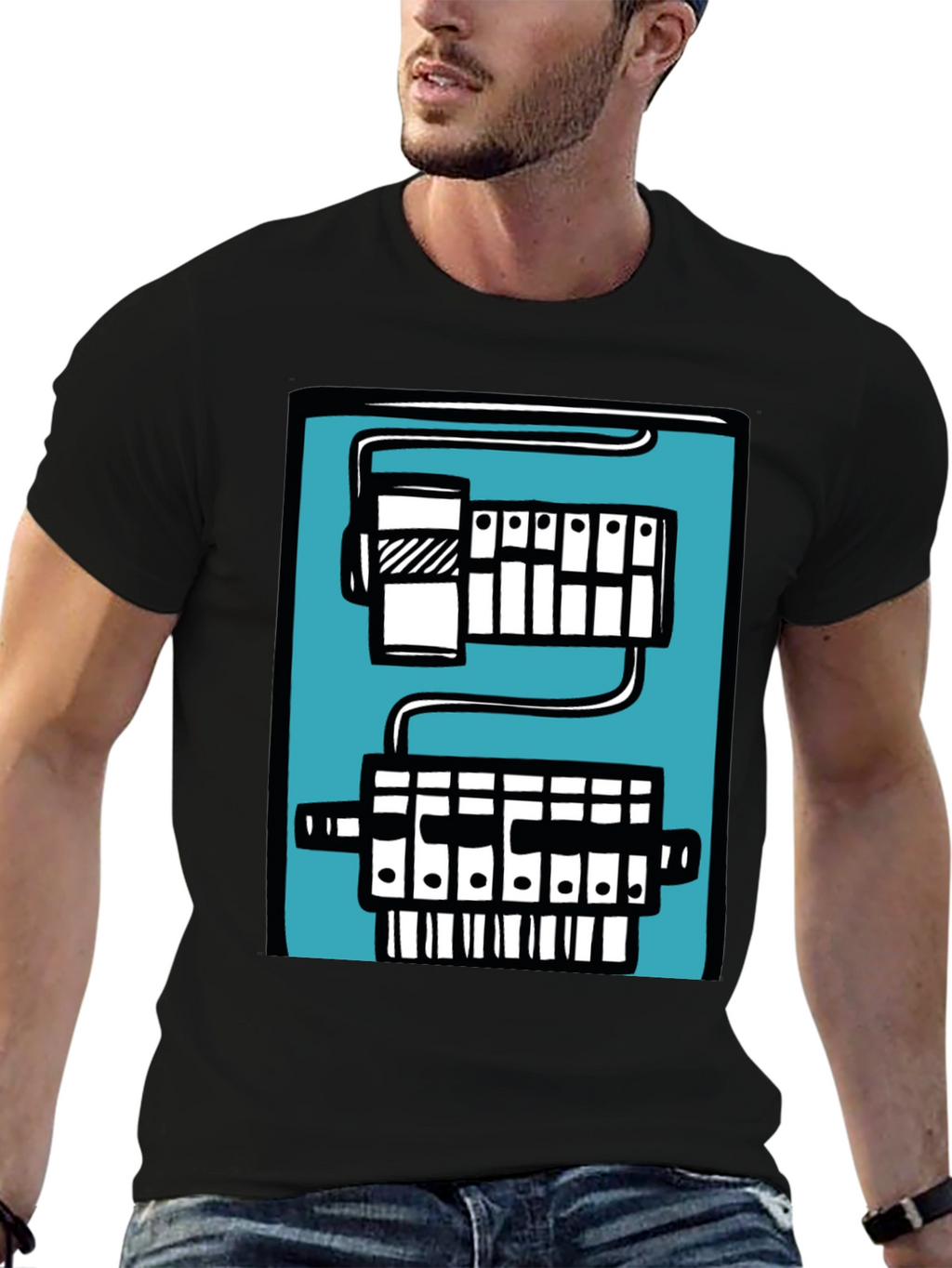 Circuit Board Graphic Tee - Black