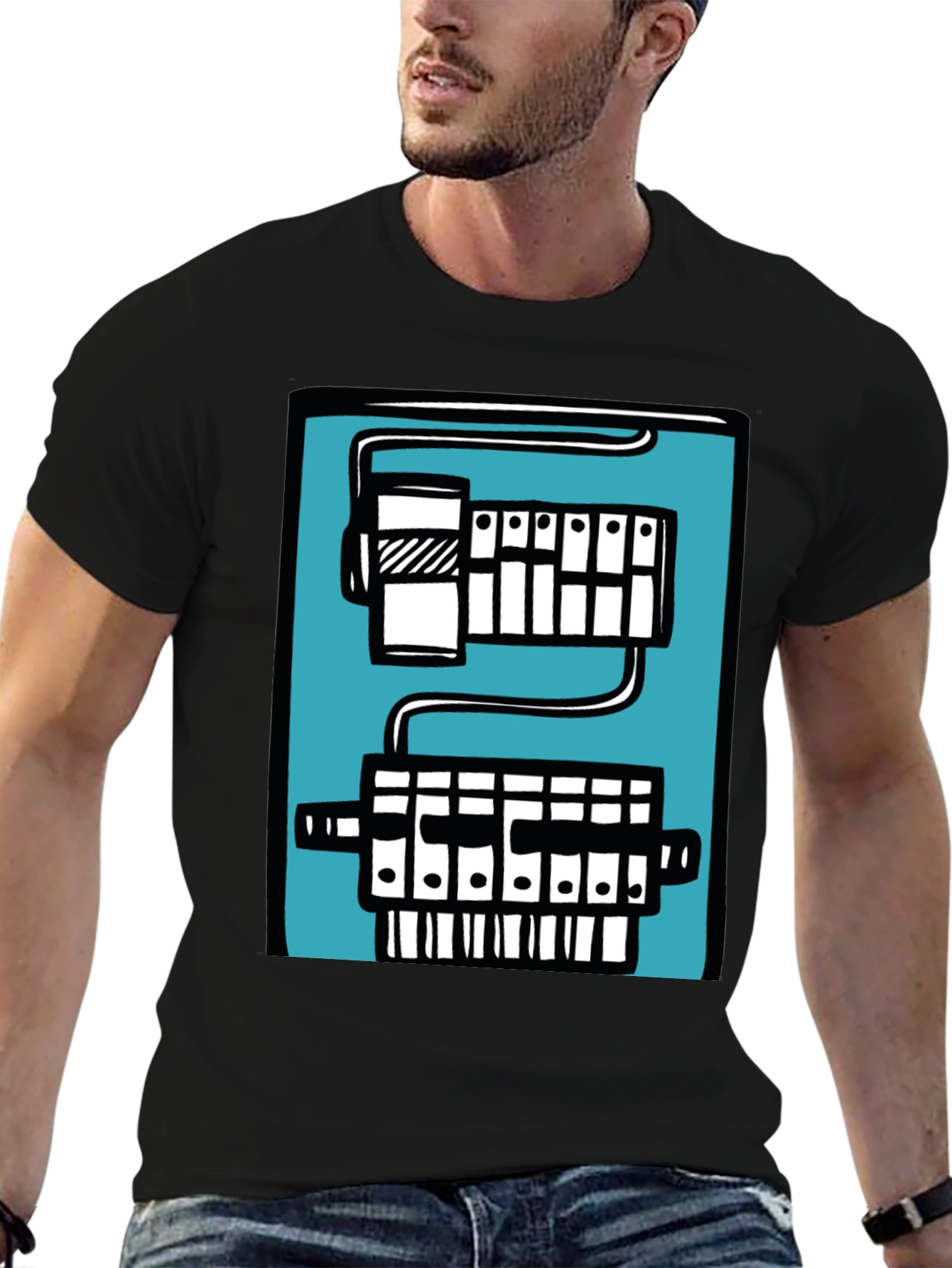 Circuit Board Graphic Tee - Black