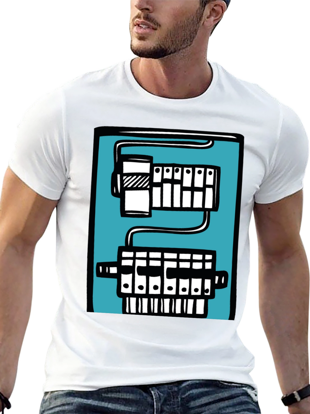 Circuit Board Graphic Tee - Black