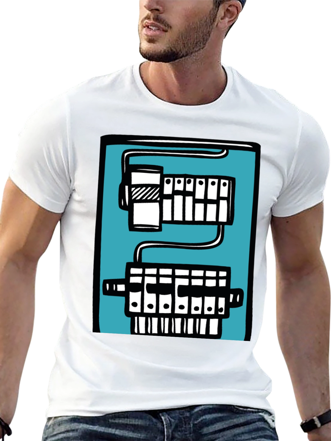 Circuit Board Graphic Tee - Black