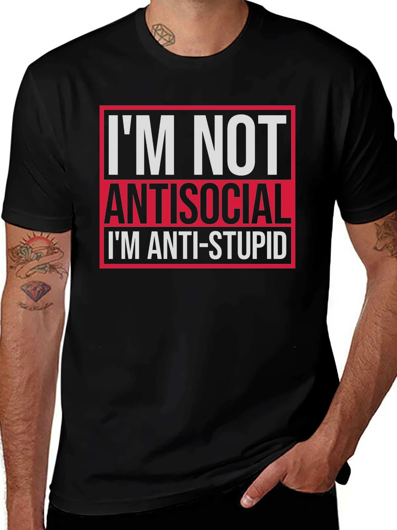 Im Not Antisocial Anti-Stupid Graphic Tee