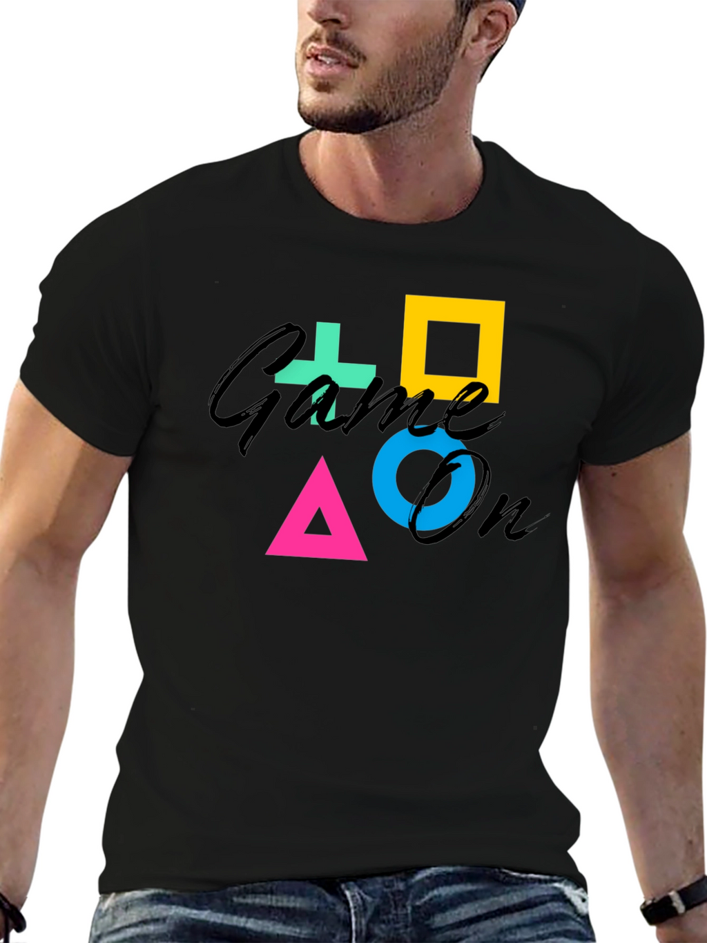 Game On Symbol Black T-Shirt