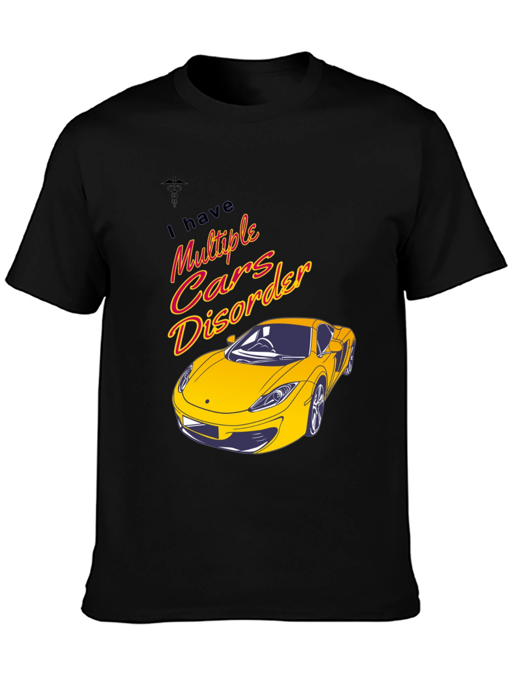 Multiple Cars Disorder Black Graphic T-Shirt