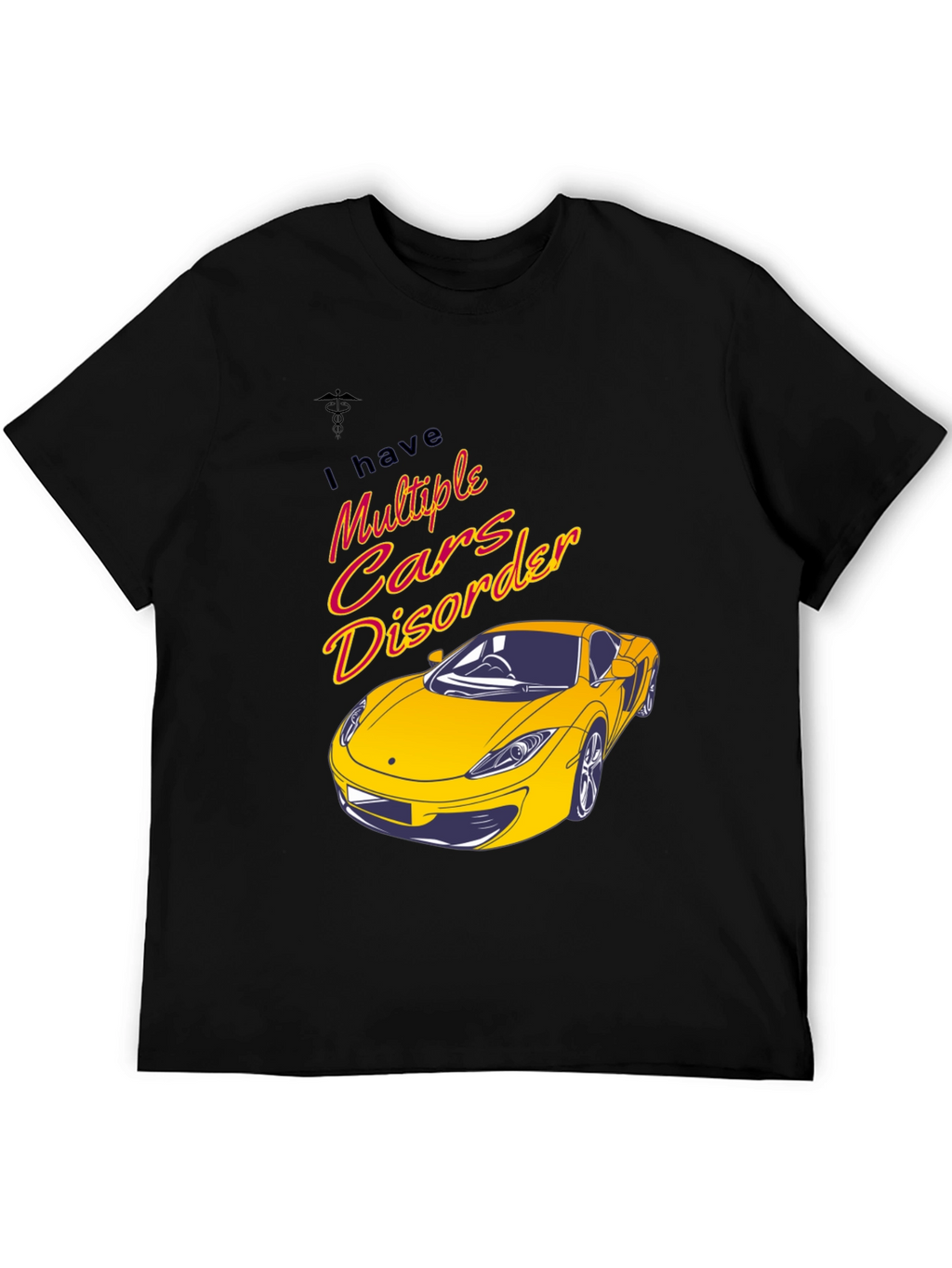 Multiple Cars Disorder Black Graphic T-Shirt