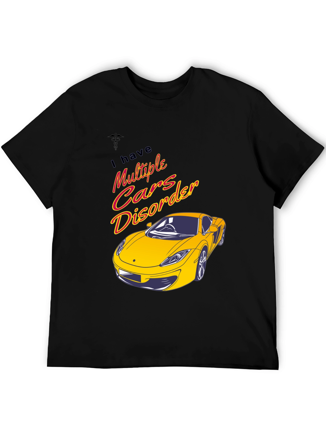 Multiple Cars Disorder Black Graphic T-Shirt