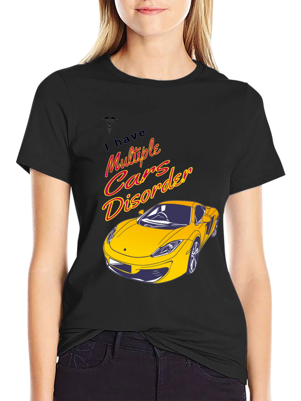 Multiple Cars Disorder Black Graphic T-Shirt