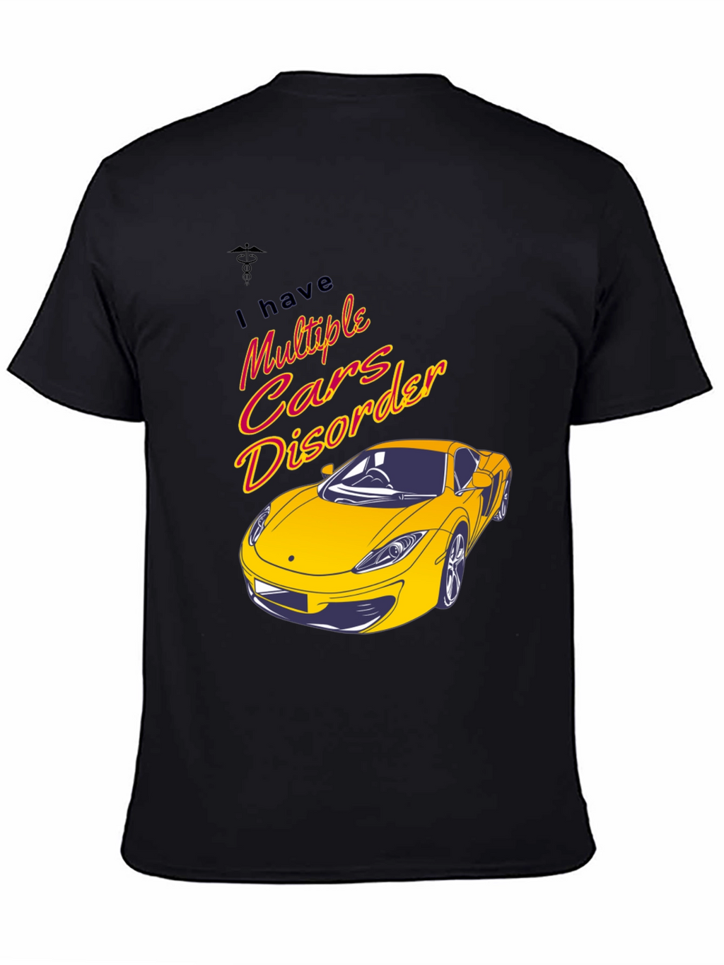 Multiple Cars Disorder Black Graphic T-Shirt