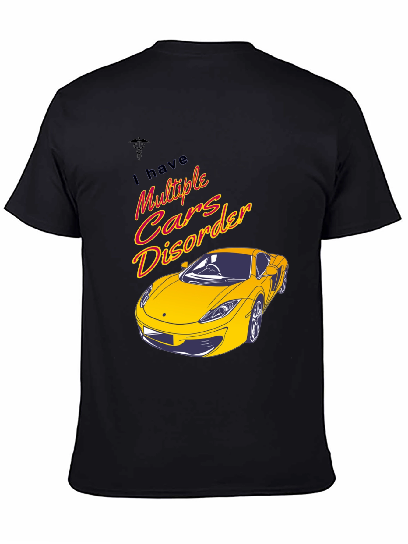 Multiple Cars Disorder Black Graphic T-Shirt