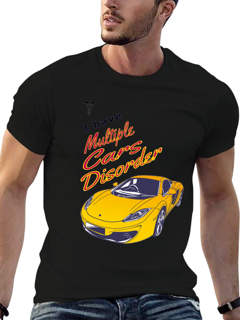 Multiple Cars Disorder Black Graphic T-Shirt