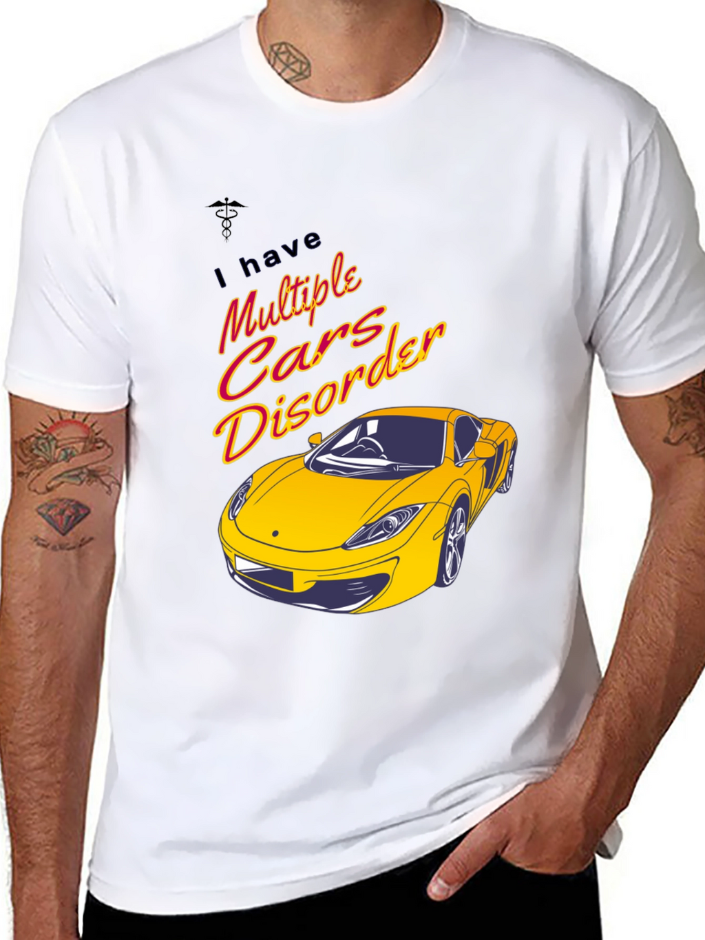 Multiple Cars Disorder Black Graphic T-Shirt
