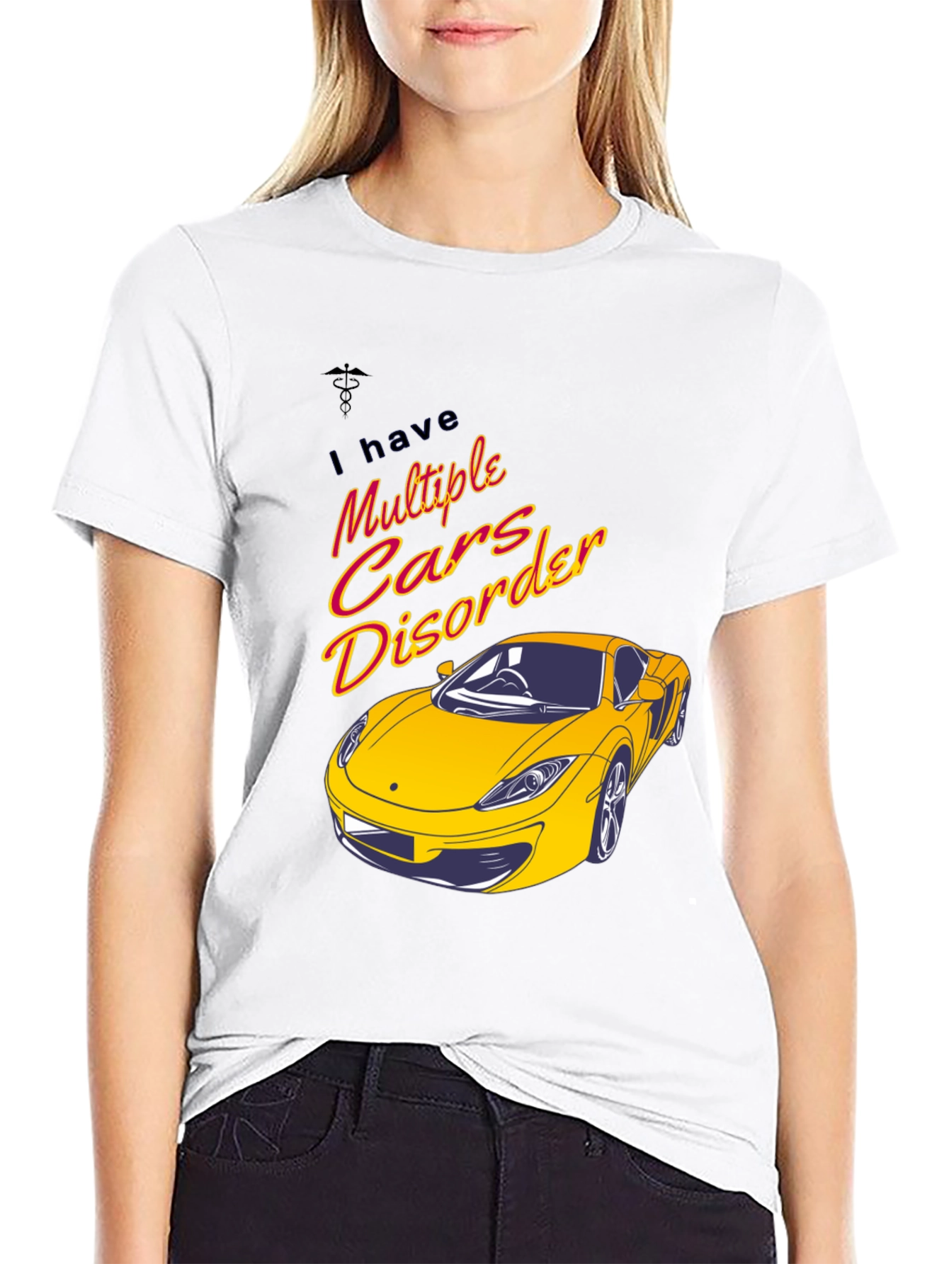 Multiple Cars Disorder Black Graphic T-Shirt