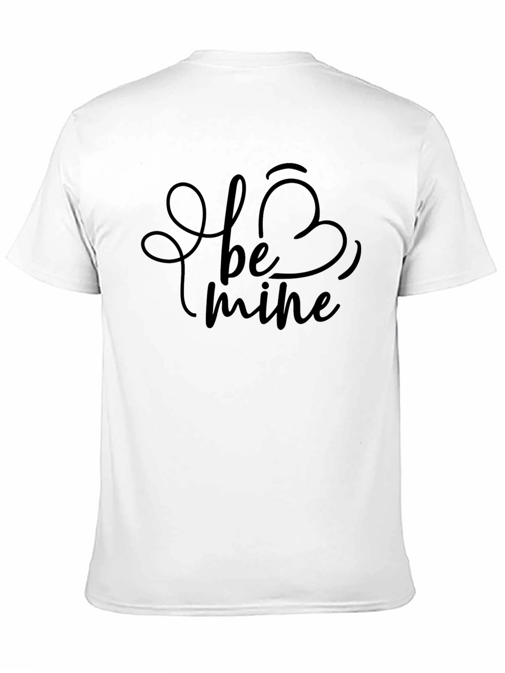 Be Mine Valentines Day T-Shirt - Black Crew Neck