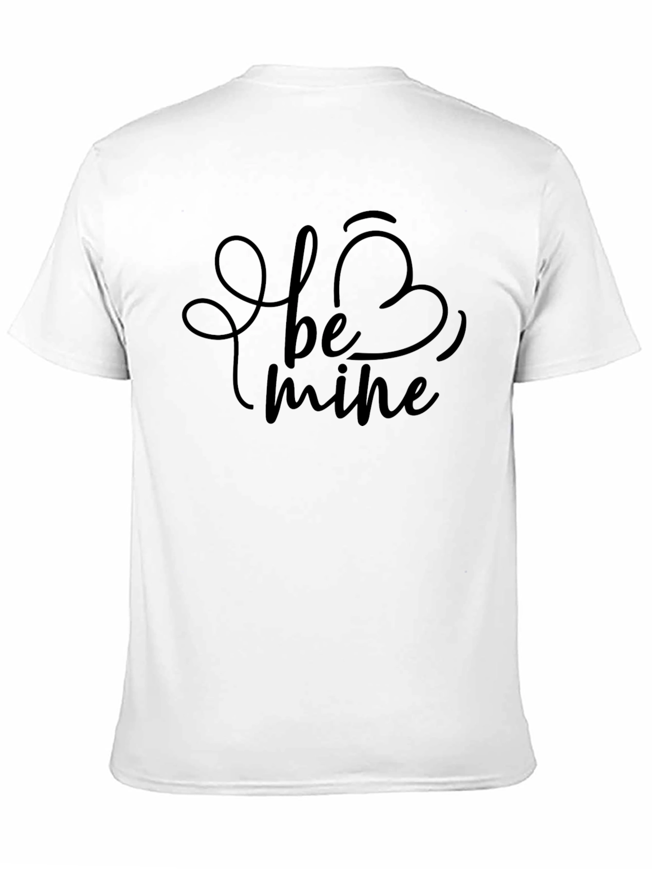 Be Mine Valentines Day T-Shirt - Black Crew Neck