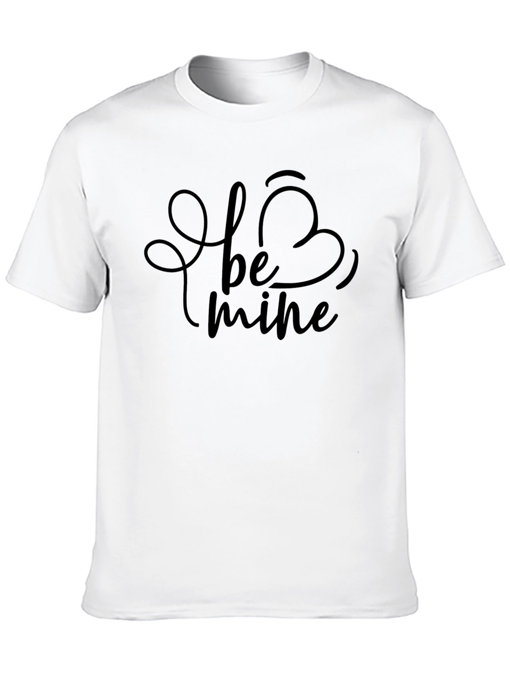 Be Mine Valentines Day T-Shirt - Black Crew Neck