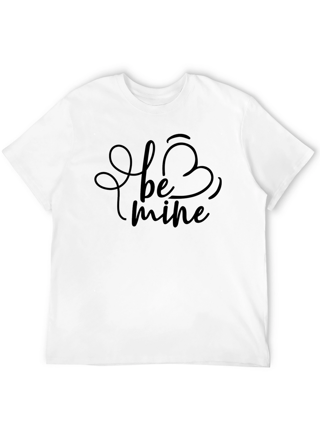 Be Mine Valentines Day T-Shirt - Black Crew Neck