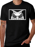 Owl Graphic T-Shirt - Black Cotton Tee