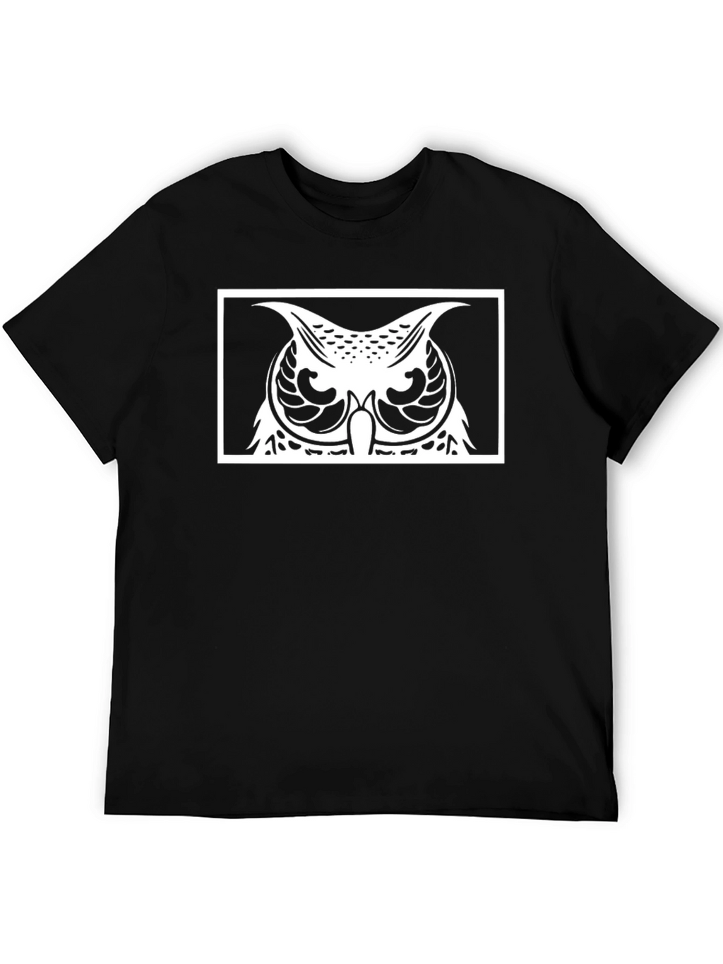 Owl Graphic T-Shirt - Black Cotton Tee