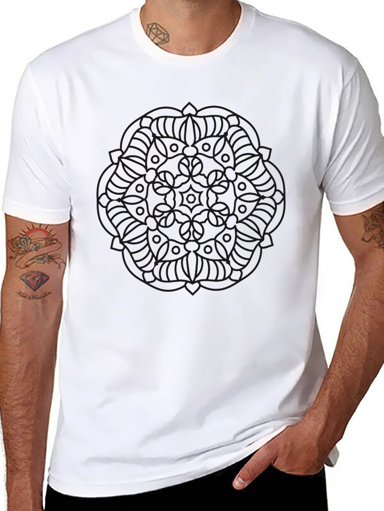 Stylish Black Graphic Tee - Mens Casual Wear