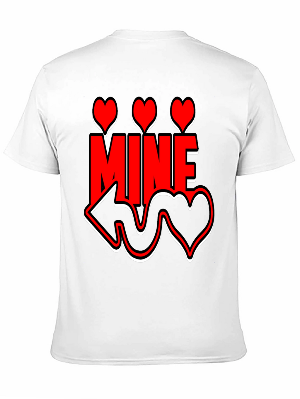 Valentines Day Mine Heart Graphic Black T-Shirt