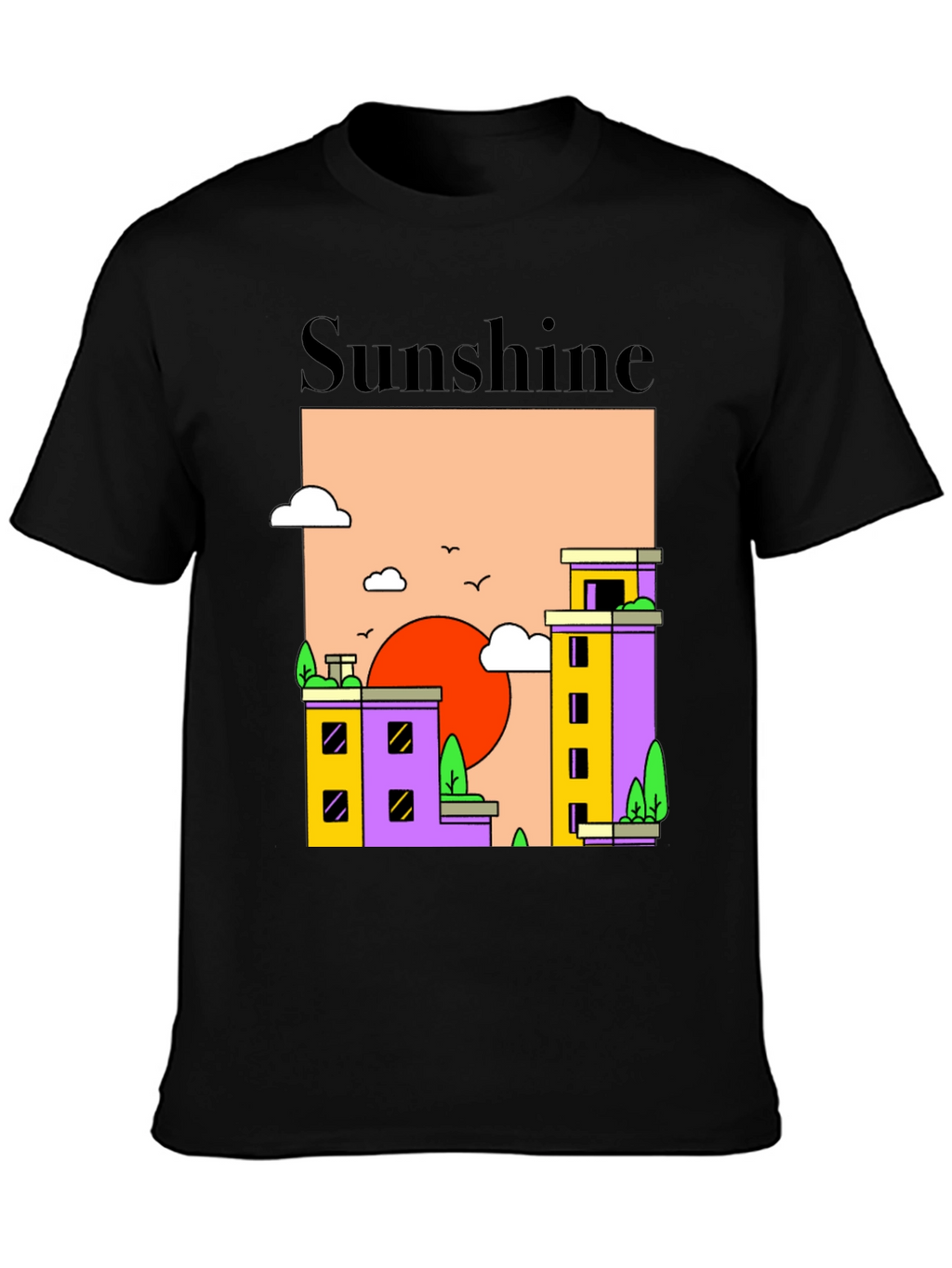 Sunshine Cityscape Graphic T-Shirt
