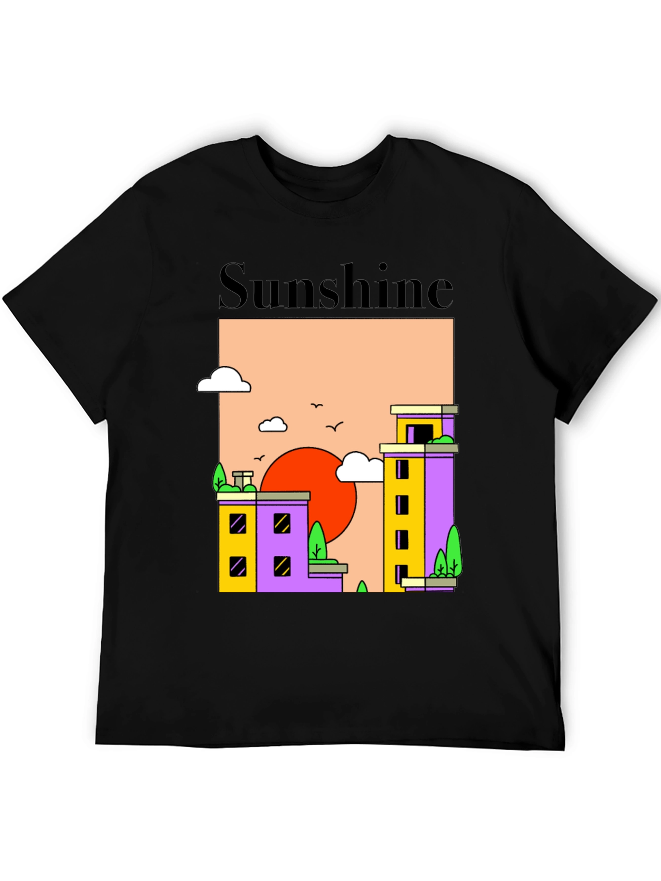 Sunshine Cityscape Graphic T-Shirt