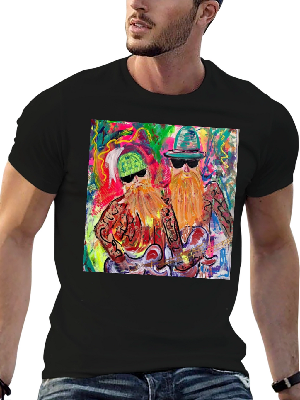 ZZ Top Art Graphic Black T-Shirt