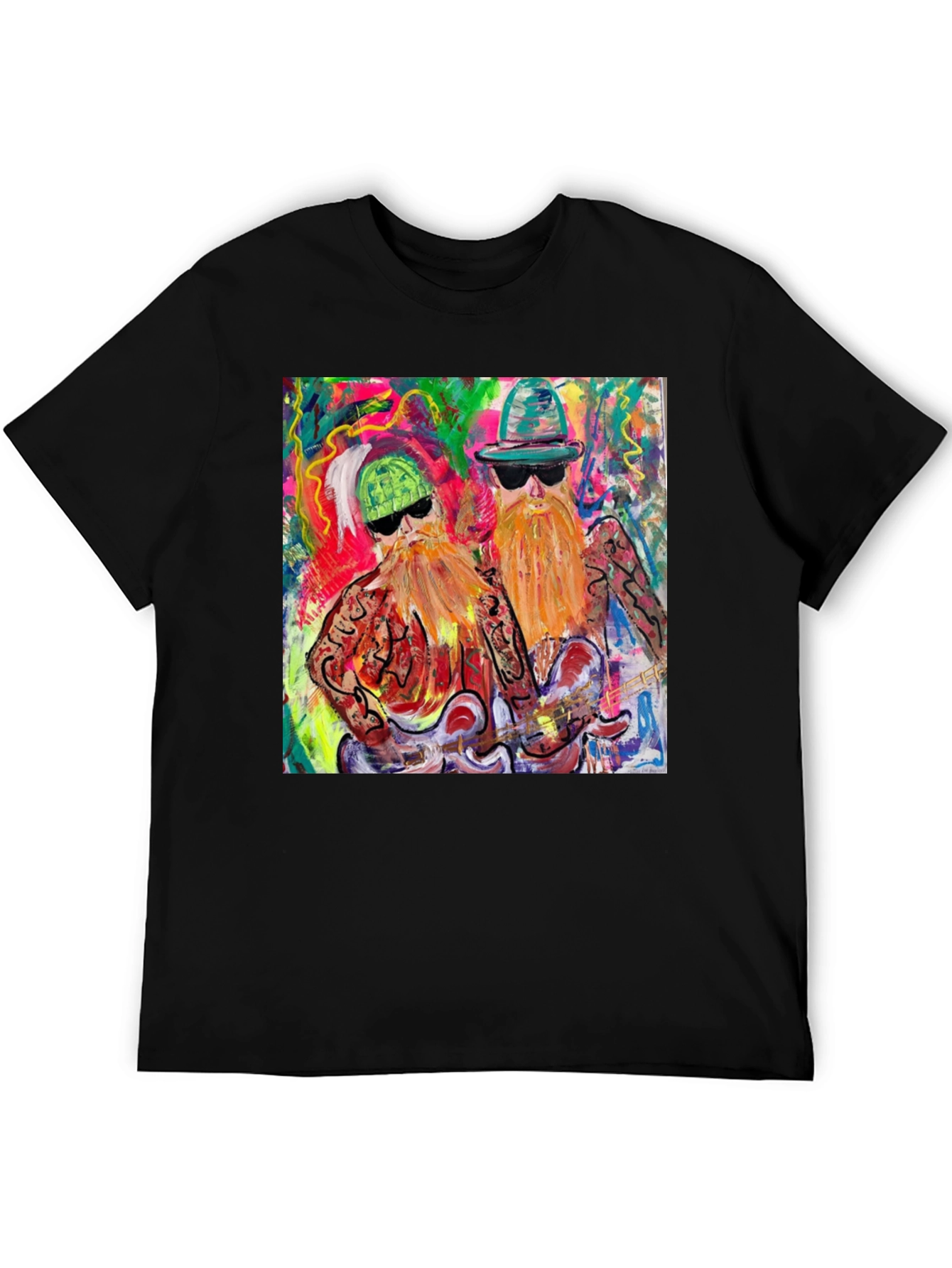 ZZ Top Art Graphic Black T-Shirt