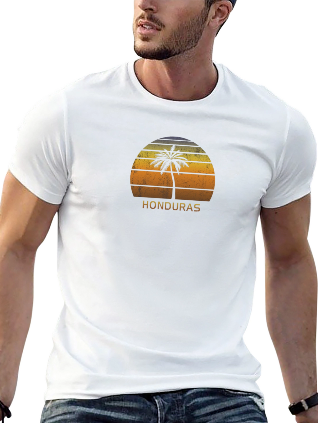 Honduras Palm Tree Sunset Graphic T-Shirt
