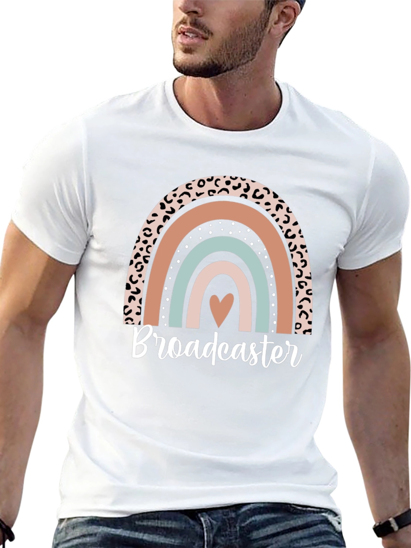 Broadcaster Rainbow Graphic Tee - Stylish Comfort