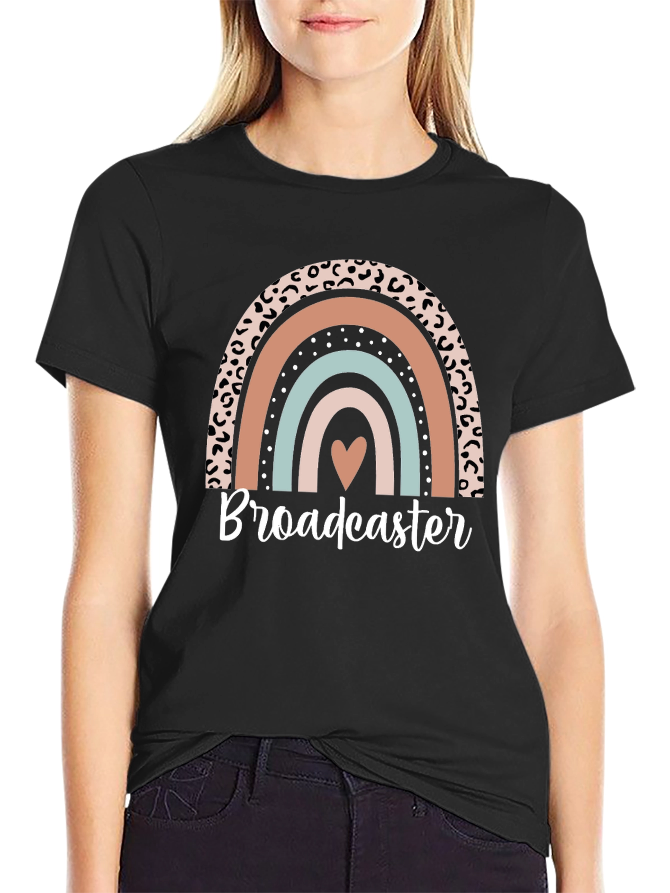 Broadcaster Rainbow Graphic Tee - Stylish Comfort