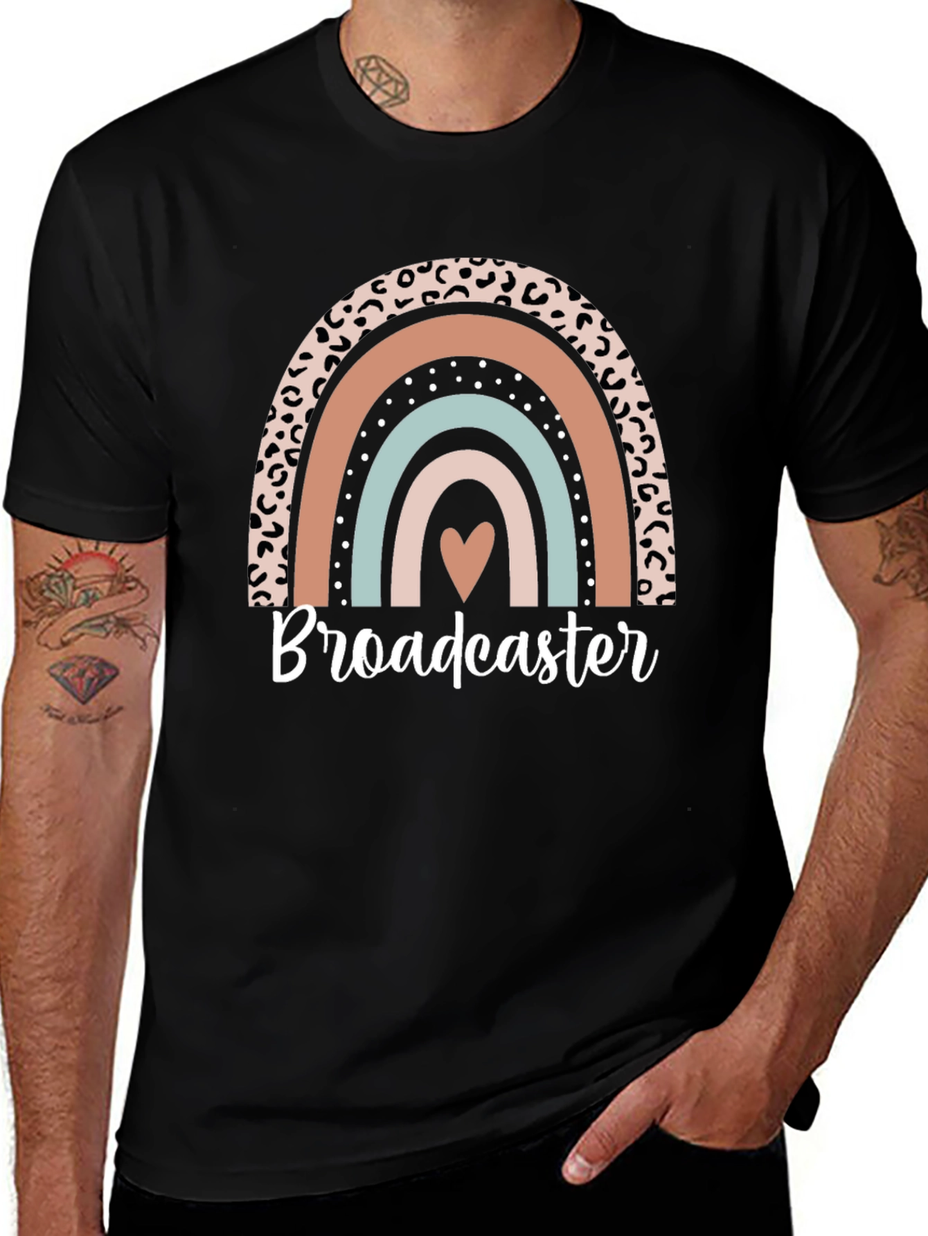 Broadcaster Rainbow Graphic Tee - Stylish Comfort