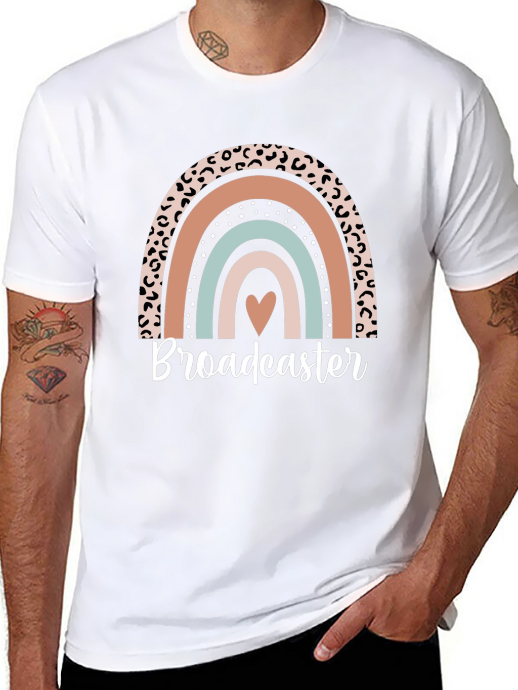 Broadcaster Rainbow Graphic Tee - Stylish Comfort