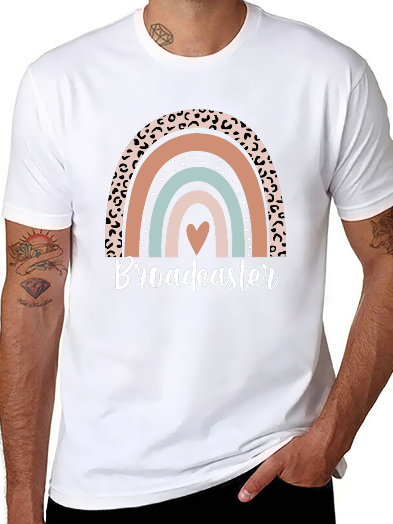 Broadcaster Rainbow Graphic Tee - Stylish Comfort