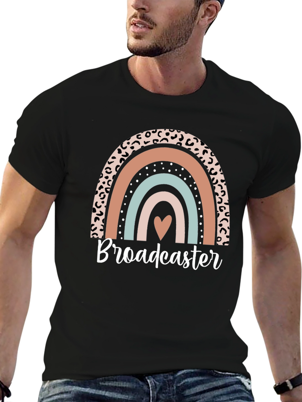 Broadcaster Rainbow Graphic Tee - Stylish Comfort