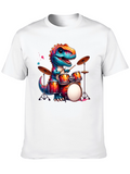 Dino Drummer T-Shirt - Rock Out in Style!