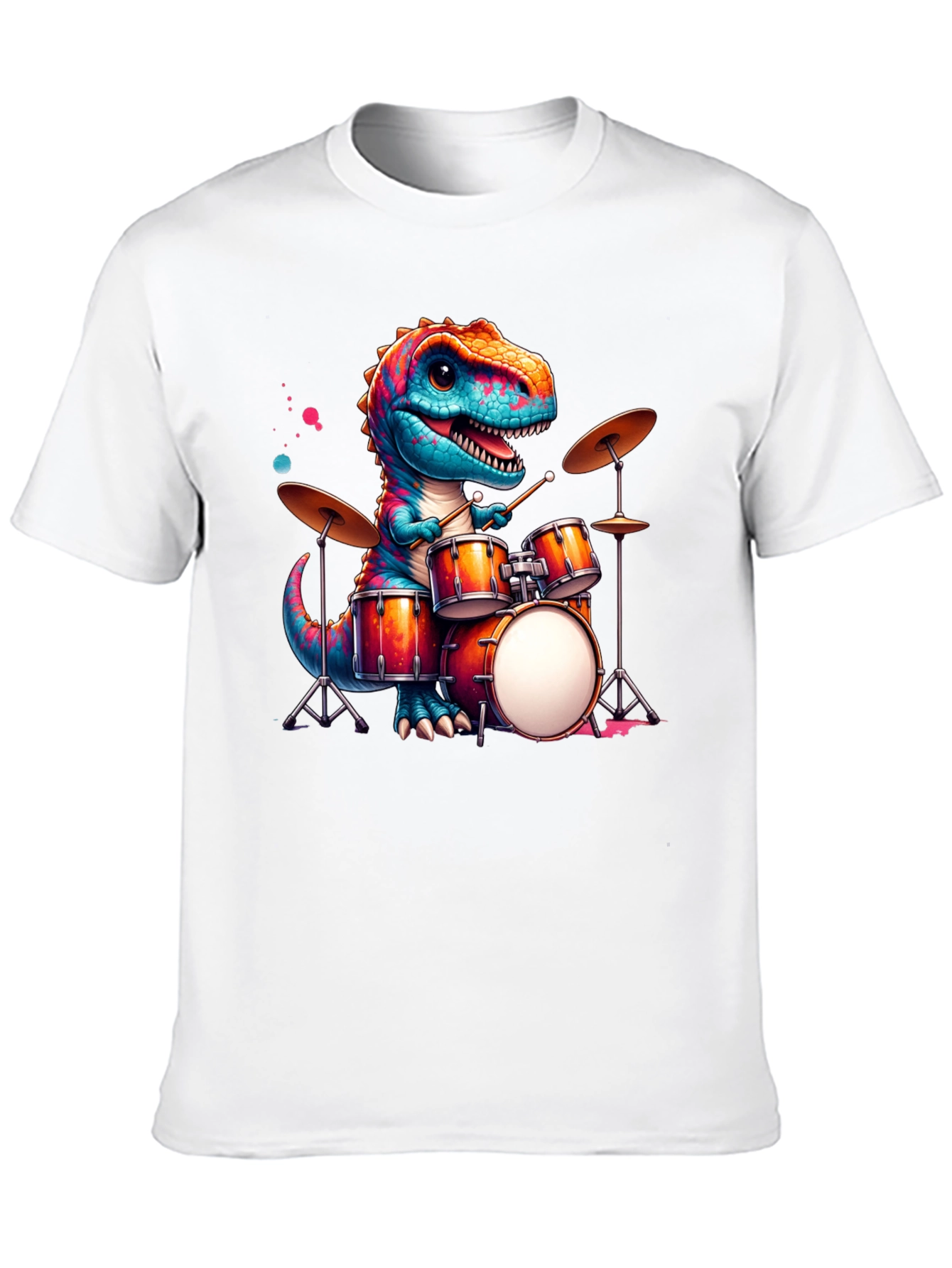 Dino Drummer T-Shirt - Rock Out in Style!