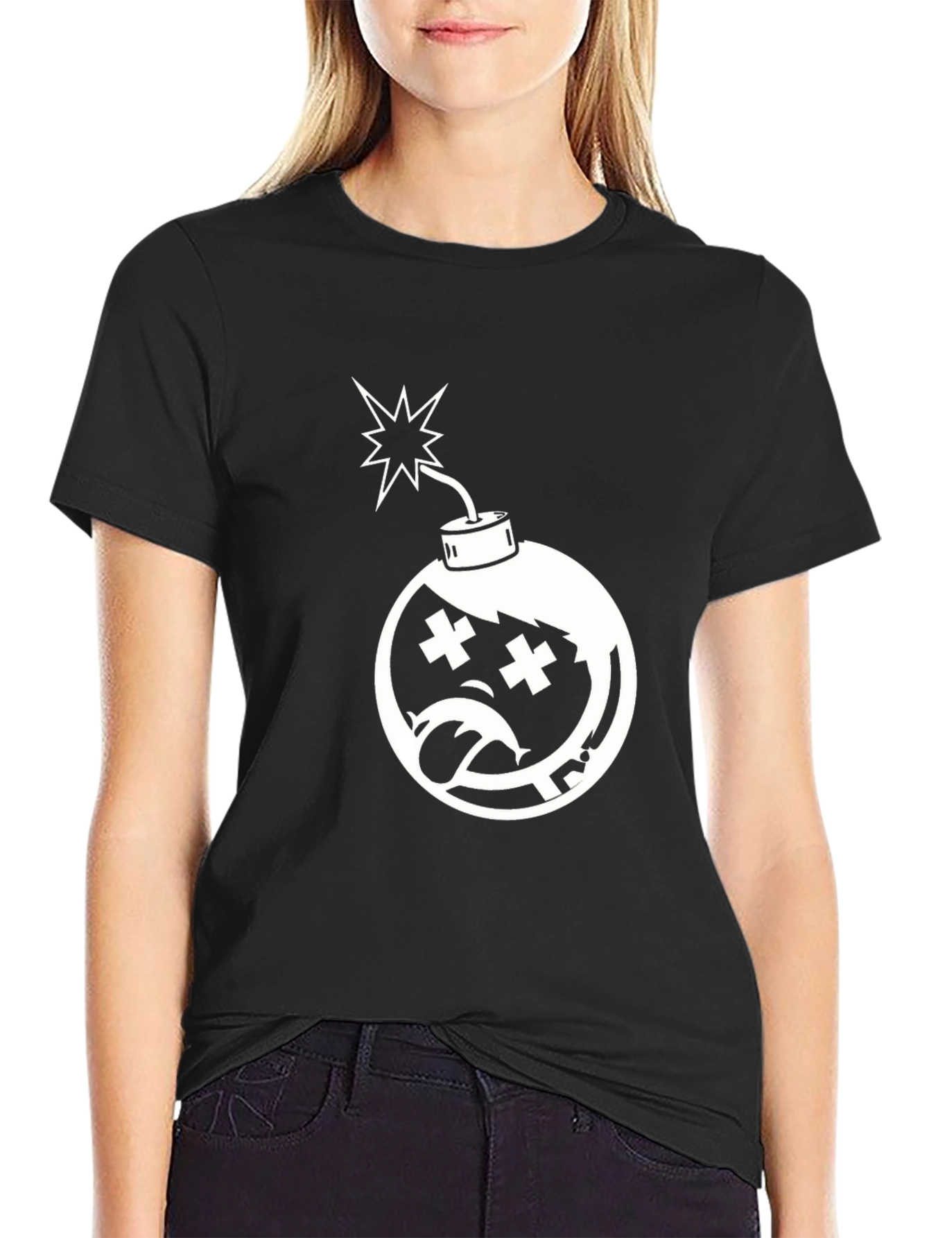 Edgy Bomb Graphic Tee - Classic Black T-Shirt