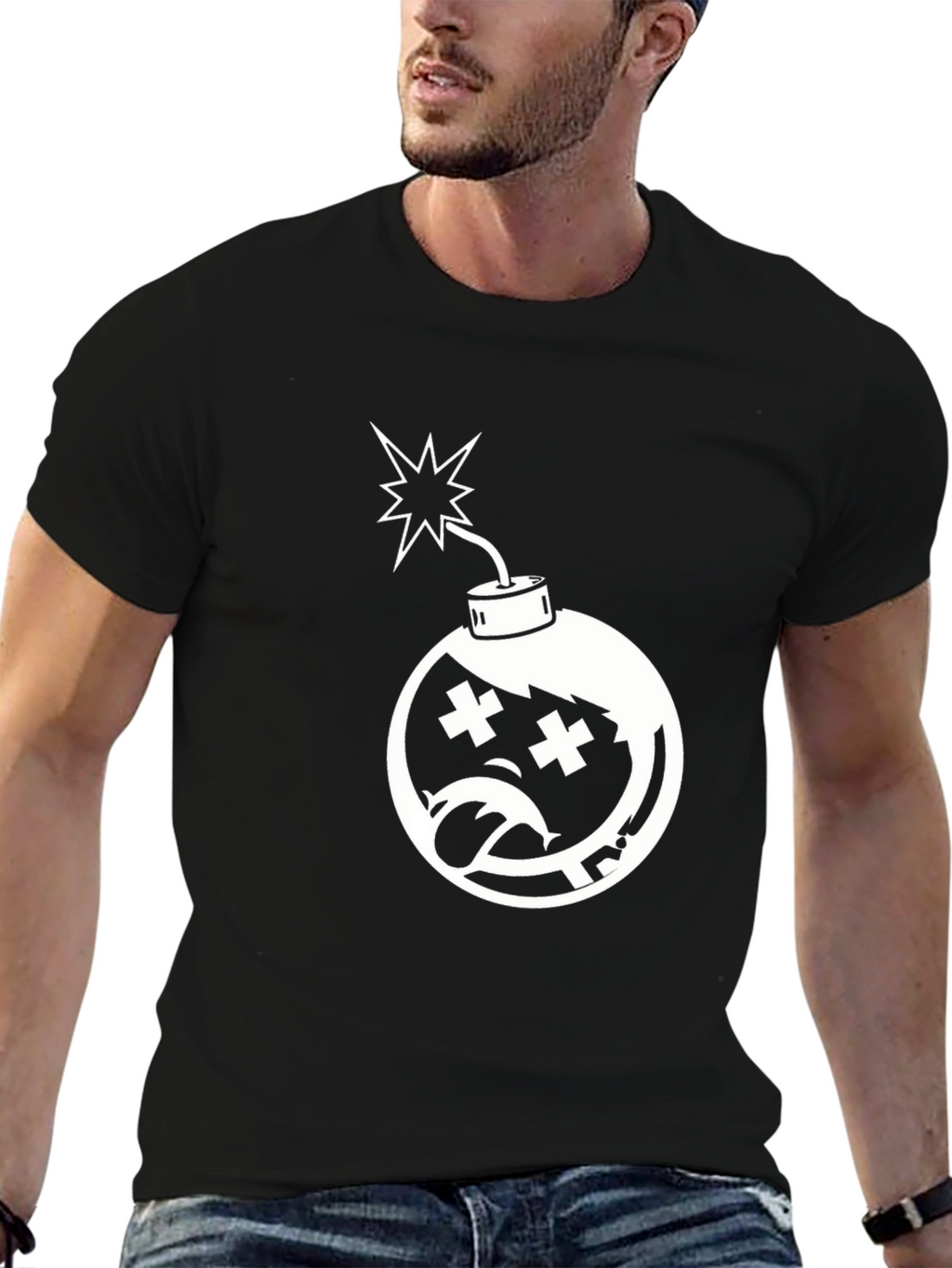 Edgy Bomb Graphic Tee - Classic Black T-Shirt
