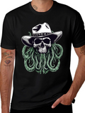 Skull Cowboy Kraken T-Shirt - Western Sea Monster Tee