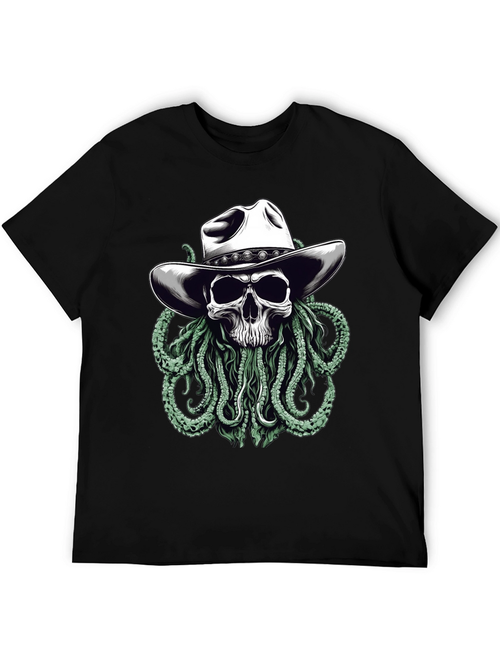 Skull Cowboy Kraken T-Shirt - Western Sea Monster Tee