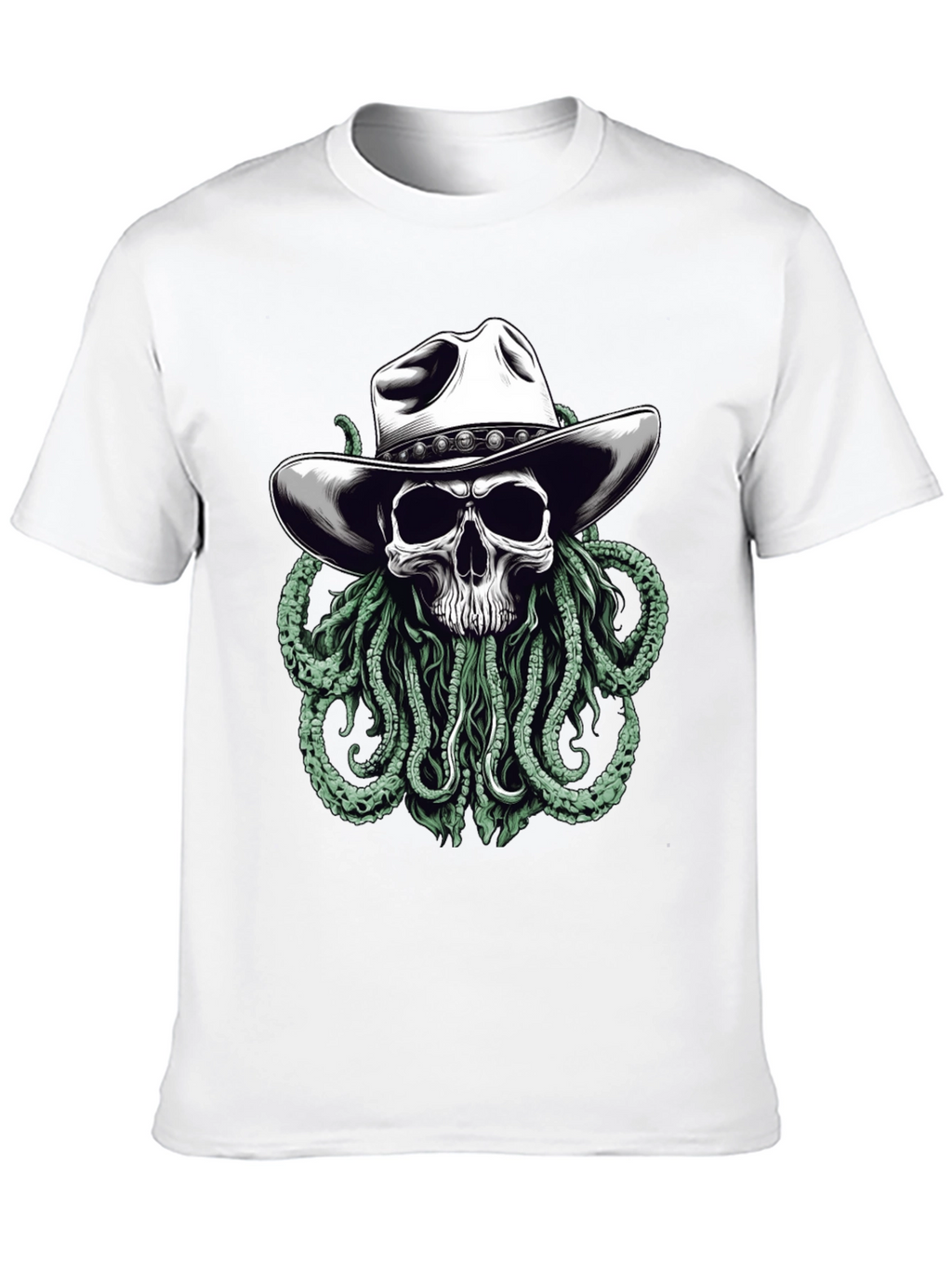 Skull Cowboy Kraken T-Shirt - Western Sea Monster Tee