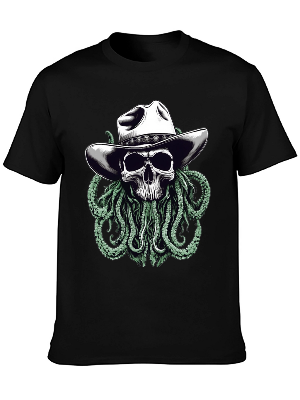 Skull Cowboy Kraken T-Shirt - Western Sea Monster Tee