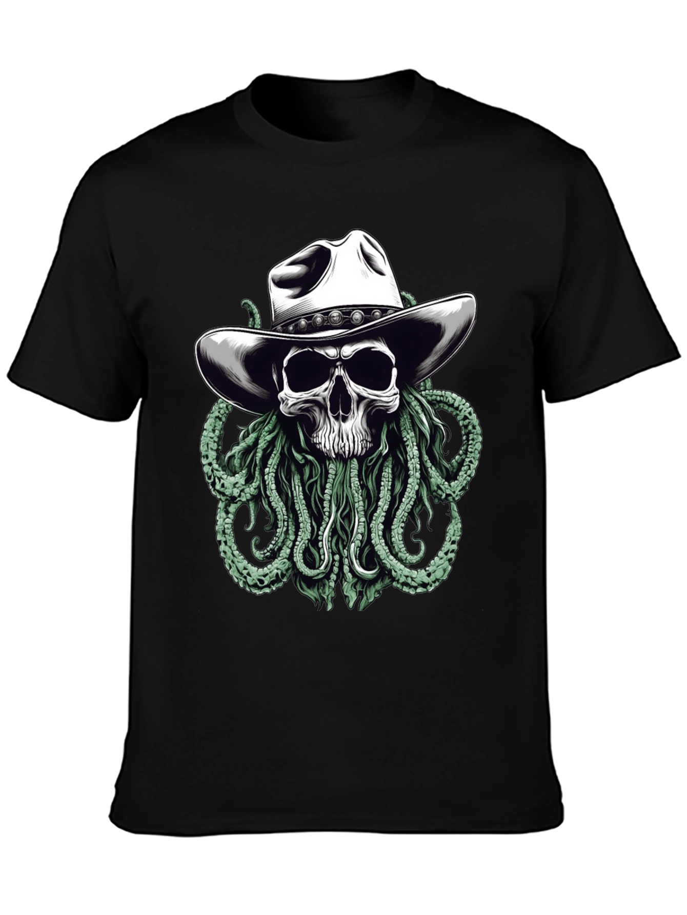 Skull Cowboy Kraken T-Shirt - Western Sea Monster Tee