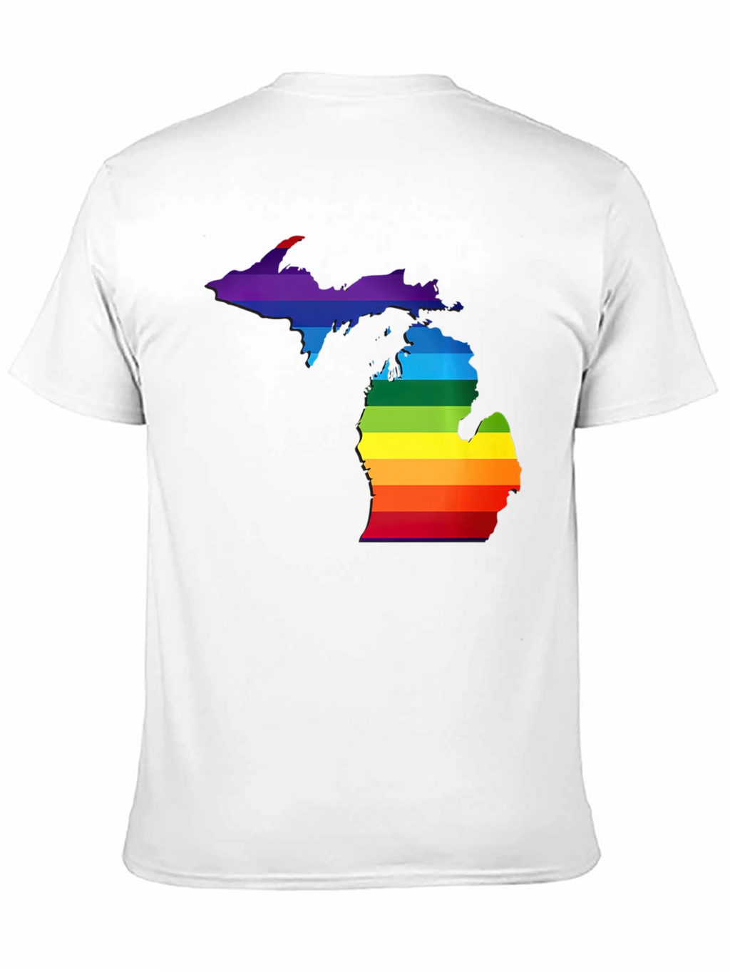 Michigan Pride T-Shirt - Rainbow State Outline