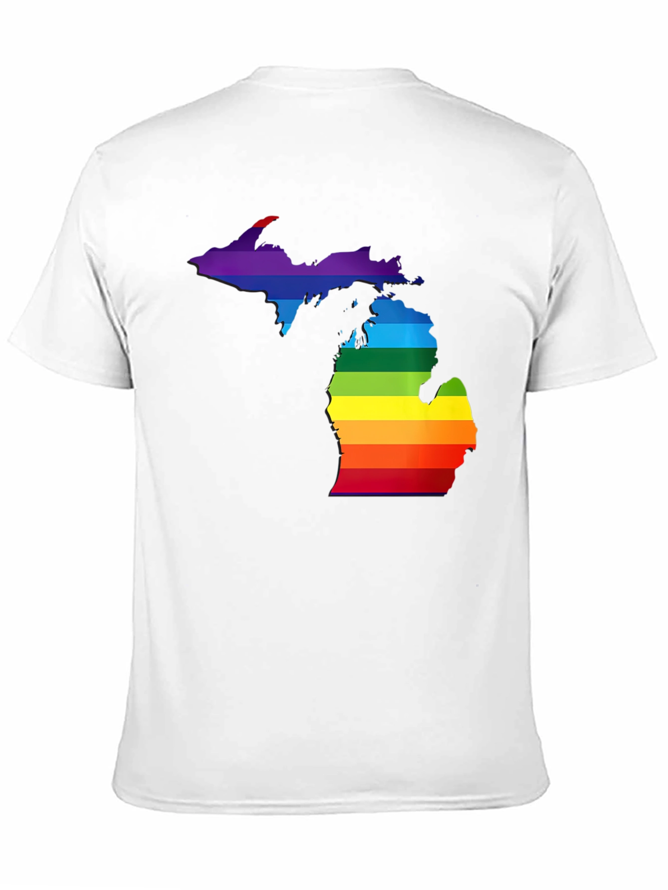 Michigan Pride T-Shirt - Rainbow State Outline